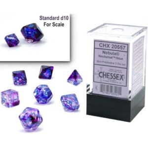 Chessex 7 Die Set Mini Nebula Luminary Nocturnal/Blue