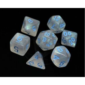 Die Hard Dice 7 Die Set Glacial Moonstone With Blue