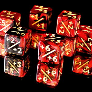 Die Hard Dice Positive 6 Piece Counter Set - Red Black for MTG