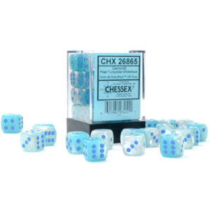Chessex 12mm D6 Gemini Pearl Turquoise-White/Blue
