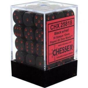 Chessex 12mm D6 Opaque Black/Red