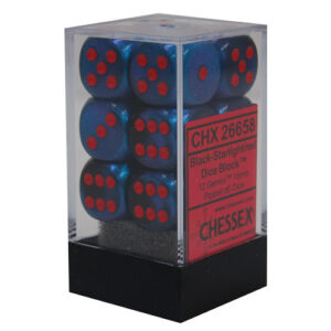 Chessex 16mm D6 Gemini Black-Starlight/Red