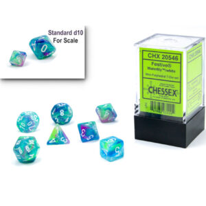 Chessex 7 Die Set Mini Festive Waterlily/White
