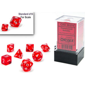 Chessex 7 Die Set Mini Translucent Red/White