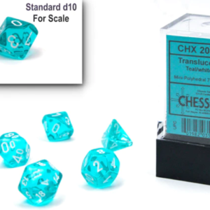 Chessex 7 Die Set Mini Translucent Teal/White