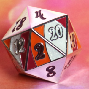 Die Hard Dice D20 Dire Lesbian Pride