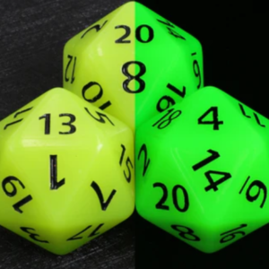 Foam Brain Games 55mm Titan D20 Glow In The Dark Yellow