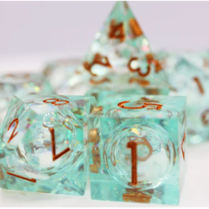 Foam Brain Games Green Liquid Core Sharp Edge RPG Dice Set