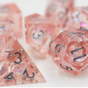 Foam Brain Games Pink Liquid Core Sharp Edge RPG Dice Set