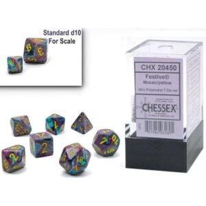 Chessex 7 Die Set Mini Festive Mosaic/Yellow