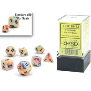 Chessex 7 Die Set Mini Festive Circus/Black