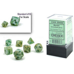 Chessex 7 Die Set Mini Marble Green/Dark Green