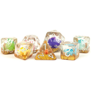 MDG 7-Die Set 16mm Rainbow Dinosaur Dice