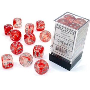 Chessex 12mm D6 Nebula Luminary Red/Silver