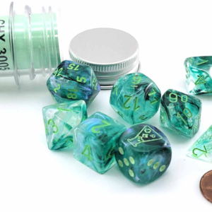 Chessex 7 Die Set Borealis Luminary Kelp/Light Green