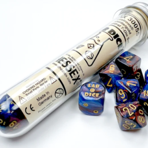 Chessex 7 Die Set Lustrous Azurite/Gold
