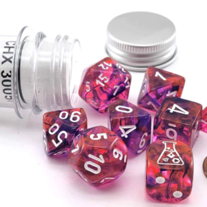 Chessex 7 Die Set Nebula Black Light Special/White