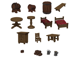 Dungeons & Dragons Miniatures Icons Of The Realms The Yawning Portal Inn Beds & Bottles