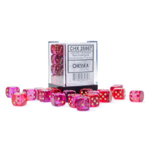Chessex 12mm D6 Gemini Translucent Red-Violet/Gold