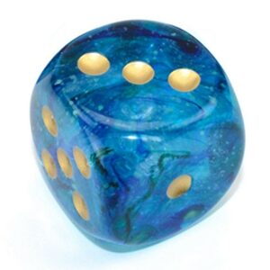 Chessex 30mm D6 Nebula Luminary Oceanic/Gold