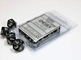 Chessex 10d10 Opaque Black/White