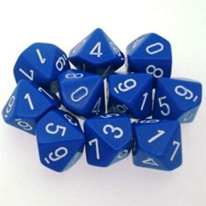 Chessex 10d10 Opaque Blue/White