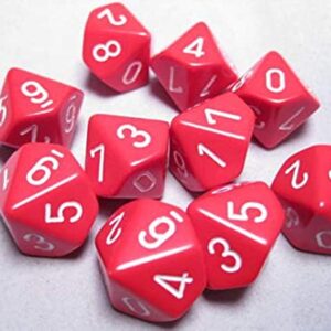Chessex 10d10 Opaque Red/White