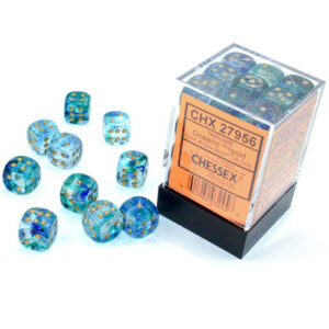 Chessex 12mm D6 Nebula Luminary Oceanic/Gold