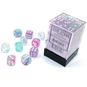 Chessex 12mm D6 Nebula Luminary Wisteria/White