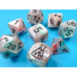 Chessex 7 Die Set Lustrous Sea Shell/Black