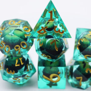 Foam Brain Games Green Cyclops Moving Eye Sharp Edge RPG Dice Set