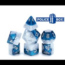 Gate Keeper Games 7-Die Set Halfsies Dice Police Box