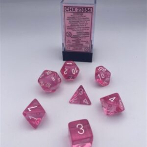 Chessex 7 Die Set Translucent Pink/White