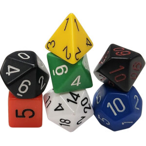 Chessex 7 Die Set Opaque Nostalgia GM And Beginner Player