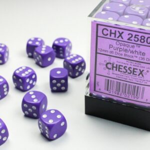 Chessex 12mm D6 Opaque Purple/White