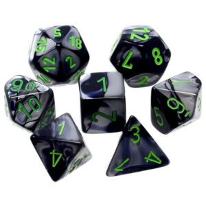 Chessex 7 Die Set Mini Gemini Black-Grey/Green