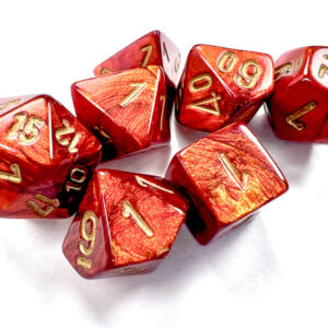 Chessex 7 Die Set Mini Scarab Scarlet/Gold