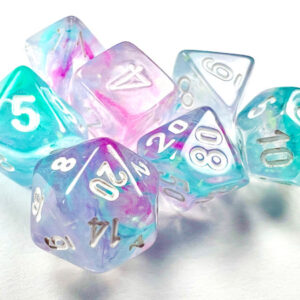 Chessex 7 Die Set Mini Nebula Luminary Wisteria/White