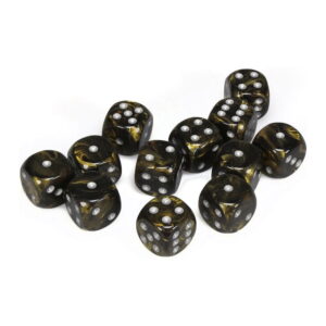Chessex 16mm D6 Leaf Black Gold/Silver