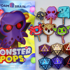 Foam Brain Games Mystery Monster Pops (1 Metal D20 & 1 Enamel Pin)