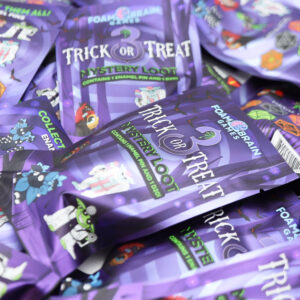 Foam Brain Games Mystery Loot Trick Or Treat 3 (1 Metal D20 & 1 Enamel Pin)