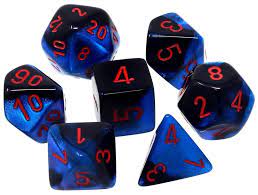 Chessex 7 Die Set Mini Gemini Black-Starlight/Red