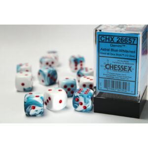 Chessex 16mm D6 Gemini Astral Blue-White/Red