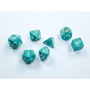 Chessex 7 Die Set Mini Marble Oxi-Copper/White