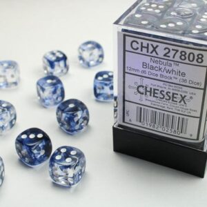 Chessex 16mm D6 Nebula Black/White