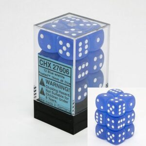 Chessex 16mm D6 Frosted Blue/White