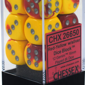 Chessex 16mm D6 Gemini Red-Yellow/Silver