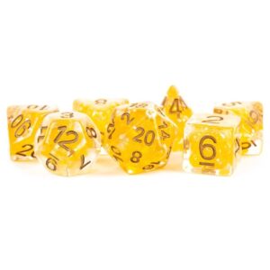 MDG 7-Die Set 16mm Resin Pearl Citrine w/ Copper Numbers
