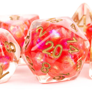 MDG 7-Die Set 16mm Resin Pearl Red w/ Copper Numbers