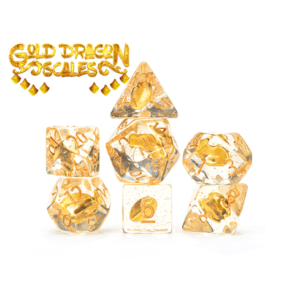 Gate Keeper Games 7-Die Set Inclusion Dice Gold Dragon Scales